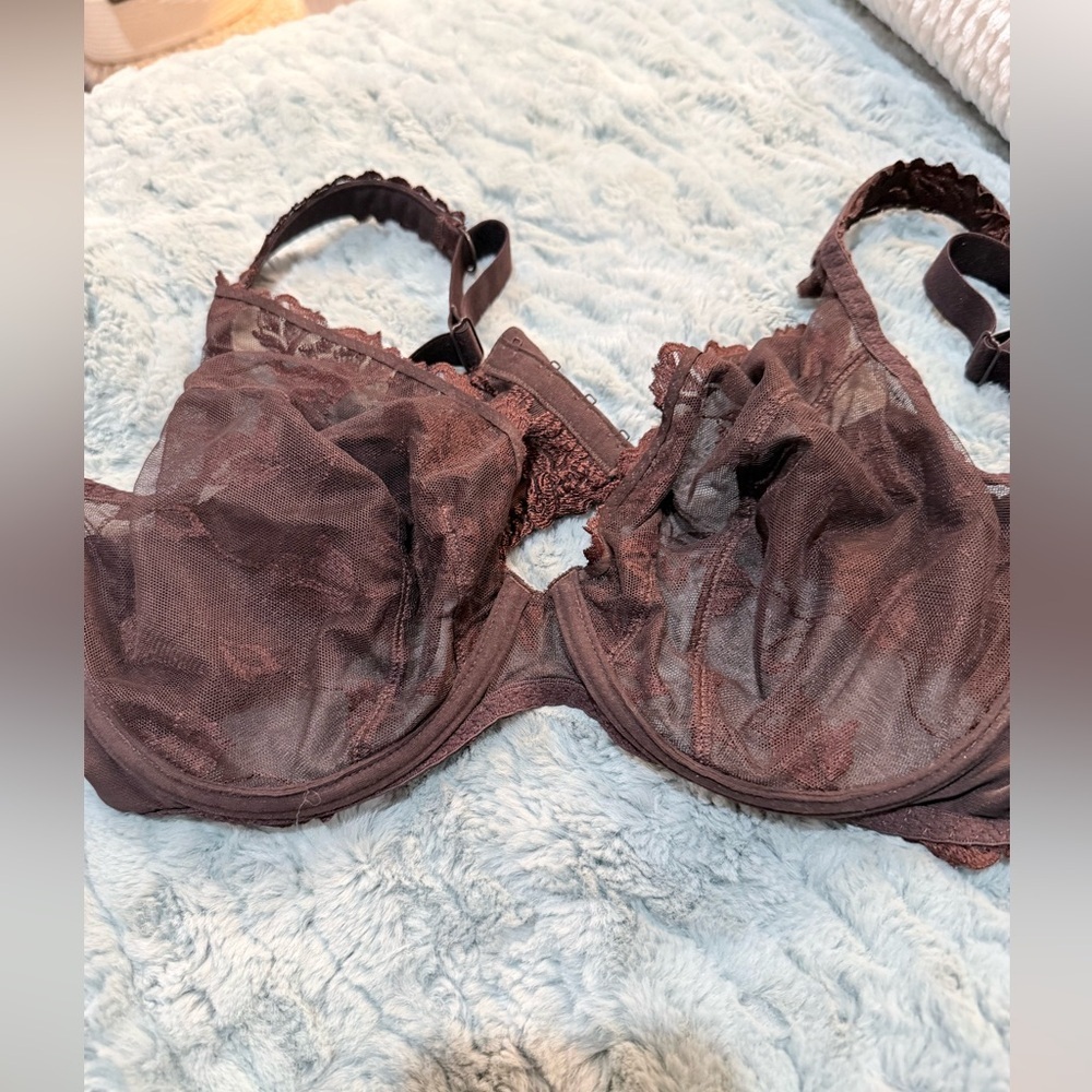 Aubade Espresso Underwire Triangle Bra Size 36E NWOT